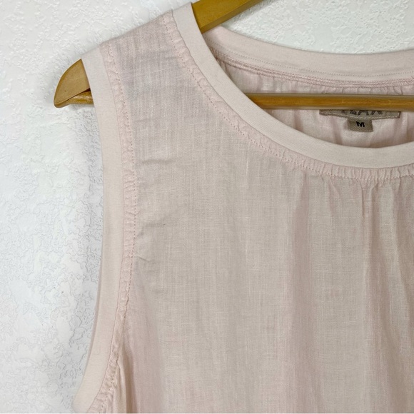 Flax Light Pink 100% Linen Sleeveless Lagenlook Tunic Top - Picture 3 of 6
